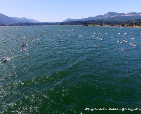 Racers line up for canoe race