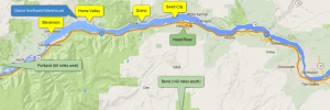 Map Of Downwind Run at The Gorge